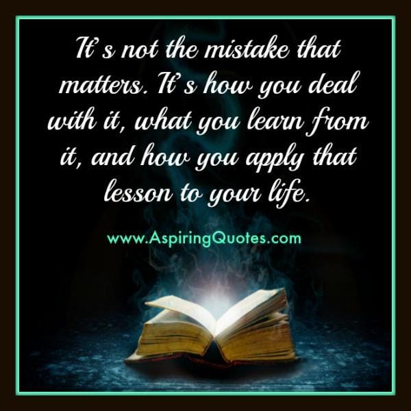 It's not the mistake that matters