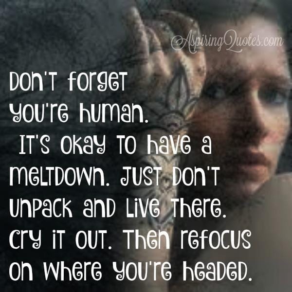 Sometimes it's okay to have a meltdown
