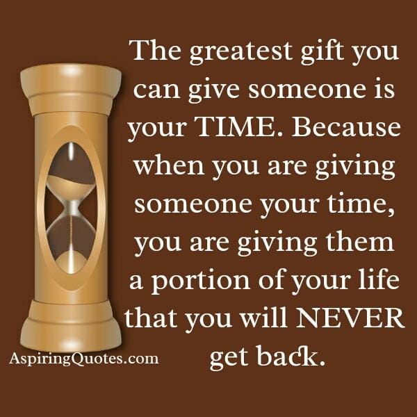 Giving someone your time