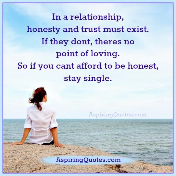 If you can't afford to be honest in life